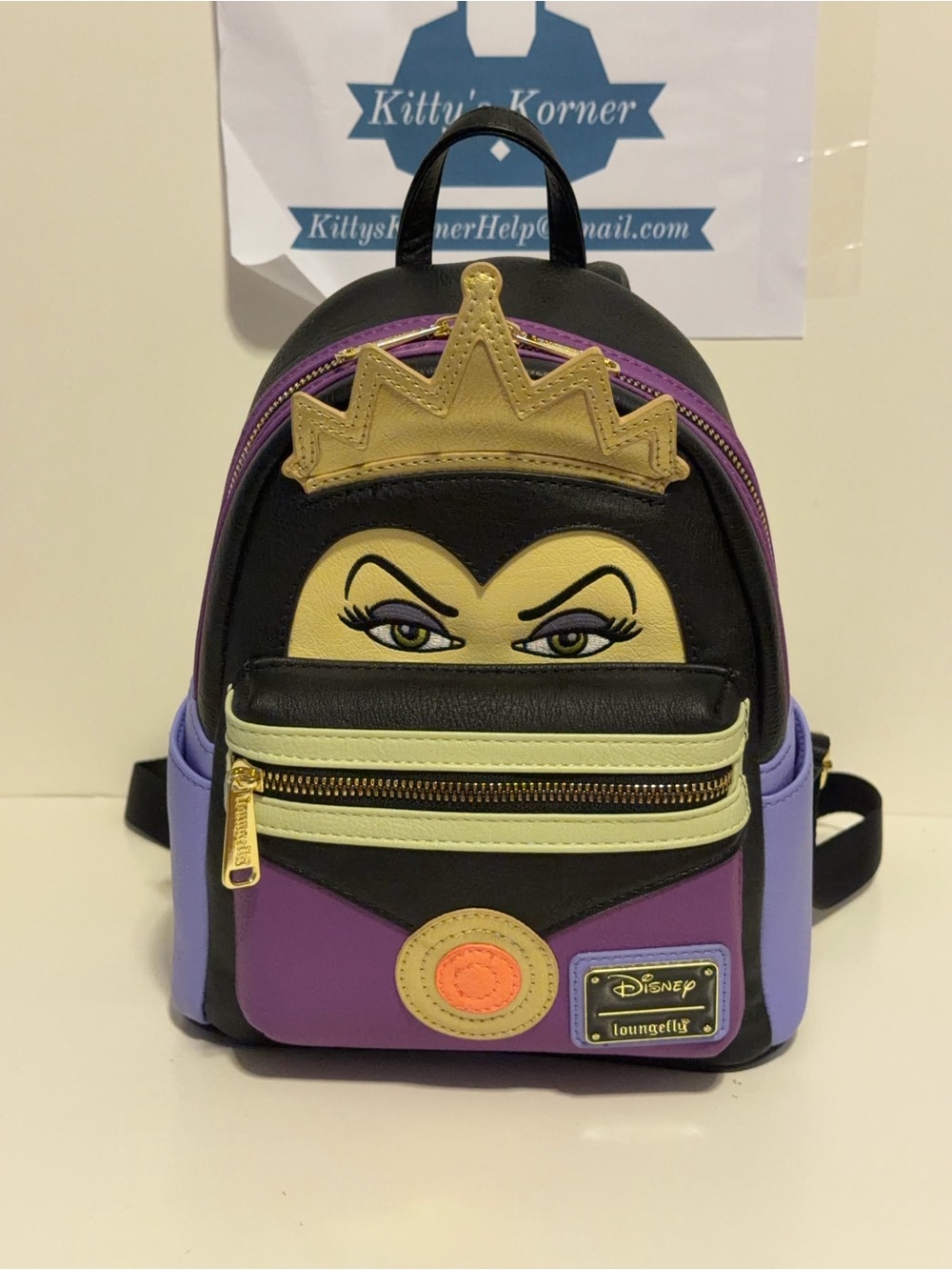 NWT Loungefly Disney Evil Queen Mini Backpack - Black/Purple